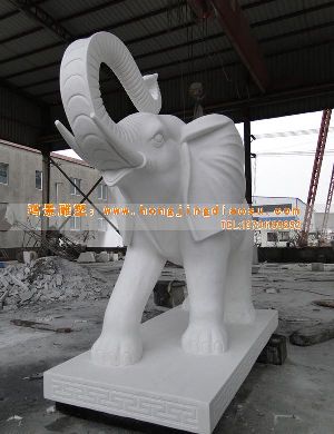 漢白玉大象石雕
