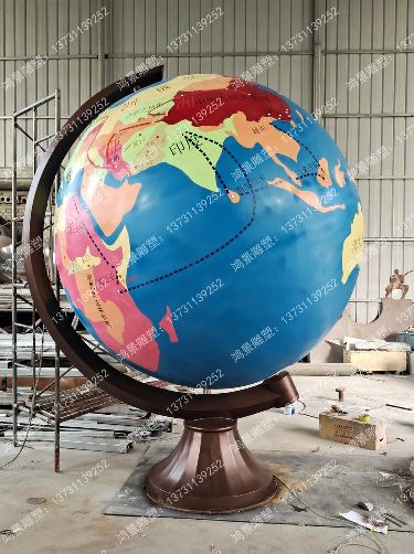 3米不銹鋼地球儀模型，軍區地球儀雕塑工程案例